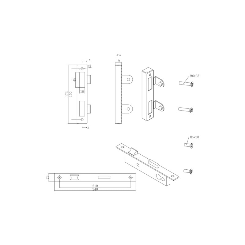 Rewwer-Tec Lock and Handle Set for Single and Double Door