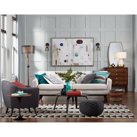 Jaipur Wool Stool, Pumice Stone, 16" x 16" x 16"