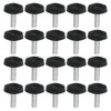 PATIKIL M4x12 mm Knurled Thumb Screws 20pcs Male Thread Round Clamp Screw Knob Hand Grip Bolt for Mounting Hardware Lighting Furniture Hardware Black