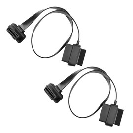 JOYCOURT 16 Pin OBD II OBD2 Splitter Extension Cable Adapter, 2FT/60CM 1 Male and 2 Female Flat Ribbon Extender Cord Adapter for Auto Car Diagnostic Scan Tool GPS Bluetooth Reader Scanner (2Pcs)