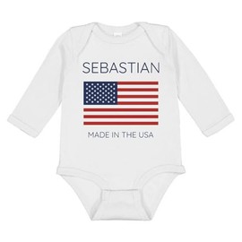 TATY Kids Sebastian Made in the USA Long Sleeve Baby Infant One Piece Bodysuit 18 Months White