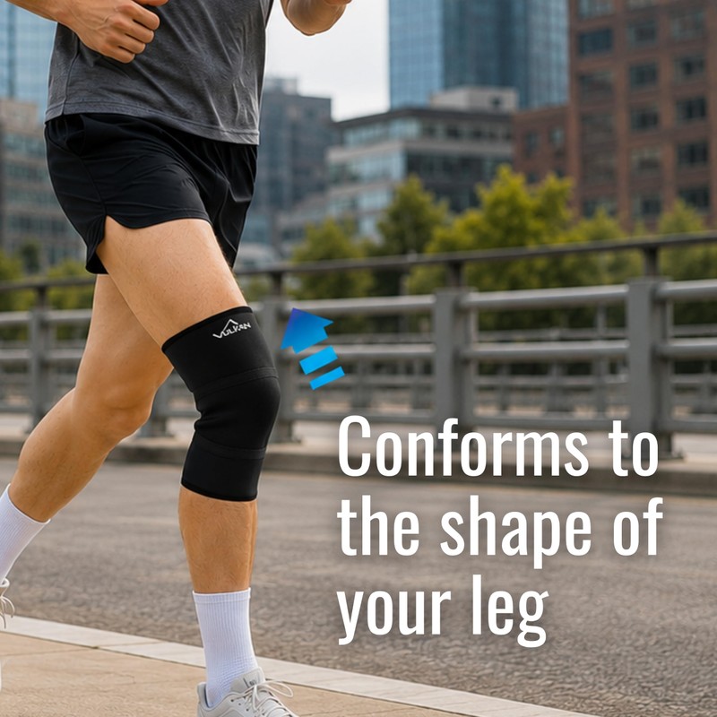 Vulkan Classic Neoprene Knee Support, Breathable Contoured Compression Sleeve, Support