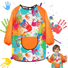 Dawumin Children's Painting Apron for 7-11 Years Girls, orange