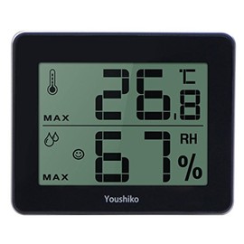 Youshiko Large Digital Thermo-Hygrometer, Indoor Weather Thermometer Hygrometer Gauge , Monitor Temperature and Humidity Meter for Home Office , Min / Max Records