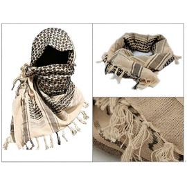 Afghan Stole Sumag Neck Scarf Face Mask Airsoft Equipment 100% Cotton (Antique White)
