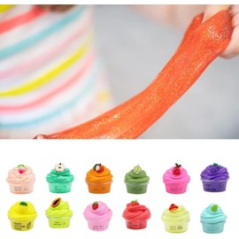 1 Pack 60ml Peach Butter Slime Kit, Slime Sludge Toy with Charm Fruits Scented Stress Relief Sensory Toy Slime (Peach)