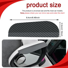Lyxheth 2PCS Mirror Rain Visor Eyebrow, Side Mirror Rain Guard, Carbon Fiber Waterproof Mirror Rain Visor Smoke Guard, Rainproof Side View Mirror Visor Eyebrow Cover for SUV Truck (Carbon Fiber)