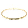 by you Inspirational Warrior Message Engraved Thin Cuff Bangle Hook