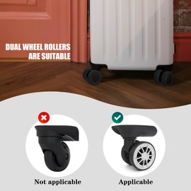 Lelucermaire Luggage Wheel Covers Silicone Suitcase Wheel Protector Noise Reducing Travel Suitcase Wheel Cover Wear-Resistant Luggage Wheel Protectors 8 PCS (Black)