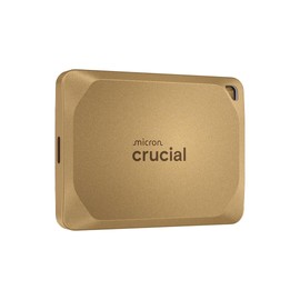 Crucial X10 Pro 2TB Portable SSD, Up to 2,100MB/s Read, 2000MB/s Write, USB 3.2 USB-C, External Solid State Drive, Durable Storage for Professional Creators, Gold - CT2000X10PROSSD9D02
