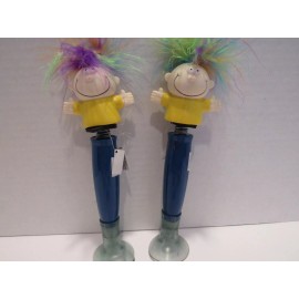 TERZETTI Set of 2 "Happy Eddie" Bobble Head Fat Ballpoint pen with Rubber Suction Base