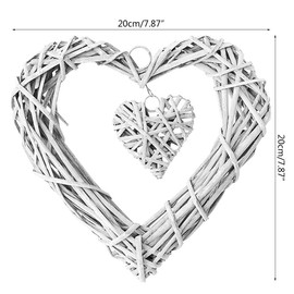 KINTRADE Chic Wicker Hanging Hearts Gray White Artificial Wreaths DIY Heart Wicker for Wedding Birthday Party Wall Hanging Decoration