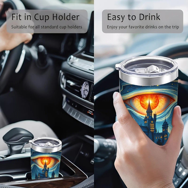 20oz Insulated Mug, Stainless Steel, Double Silver Side, Stampedcapacity: 20