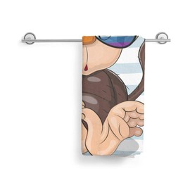 Dujiea Cool Cartoon Cute Monkey Kitchen Dish Towel Soft Highly Absorbent Hand Towel Home Decorative Multipurpose for Bathroom Hotel Gym and Spa 15 X 27 Inches