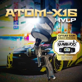 Atom X16 Mini HVLP Spray Paint Gun Primer Detail Basecoat WITH FREE GUNBUDD - 1.3