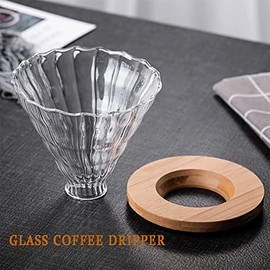 Cafetera de Vertido - Jarra de Vidrio de 20 OZ 600ML Servidor de Café con GoteroFiltro de Café de Vidrio, Set de Cafetera de Goteo para el Hogar u... 