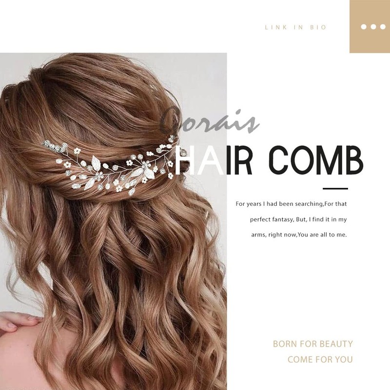 Gorais Peines de novia de cristal para el pelo de