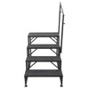 DYNAMI RV Stairs 4 Step Ladder, Steel Porch Steps with
