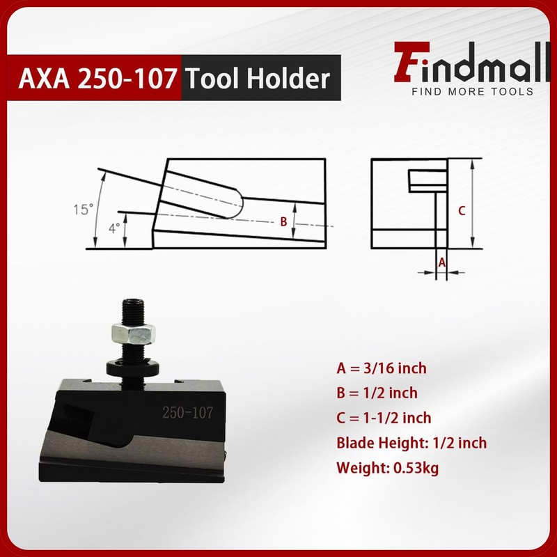 findmall AXA #7 250-107 Universal Parting Blade Holder CNC Lathe