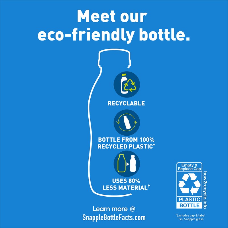 Snapple Apple Juice Drink, 16 Fl Oz Recycled Plastic Bottle,