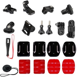 Universal Action Camera Accessory Kit for GoPro Hero 12 11 10 9 8 7 6 5 Black Go pro Max Insta360 One R/X2/X3 DJI OSMO Action 2 3 4 AKASO APEMAN Sports Cam, Helmet Base Adhesive Tripod Adapter Mount