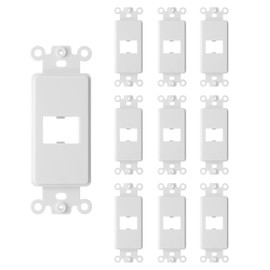 ChaosssCo 1-Port Decorator Insert, Wall Plate Adapter for HDMI, Keystone, Ethernet (White, 10 Pack)