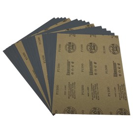 AutKerige 1500 Grit Wet Dry Sandpaper, 9 x 11 Inch Sanding Sheets, 15PCS Premium Silicon Carbide Sand Paper for Wood Metal Ceramic or Auto Polishing and Scratches Removing