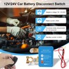 Weasch Kill Switch 12V/24V 240A, Remote Battery Disconnect Switch, Car