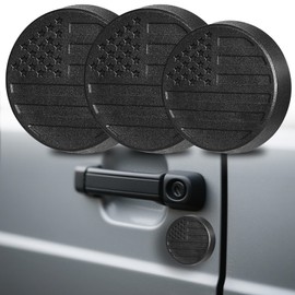 MYFAMIREA Magnetic Keyhole Covers for Jeep Wrangler JL/Gladiator JT 2018-2025 ABS 2 Front & 1 Tailgate Door Lock Protectors, Keyhole Decor Accessories with Scratch-Free Silicone Backing, 3 PCS, Black