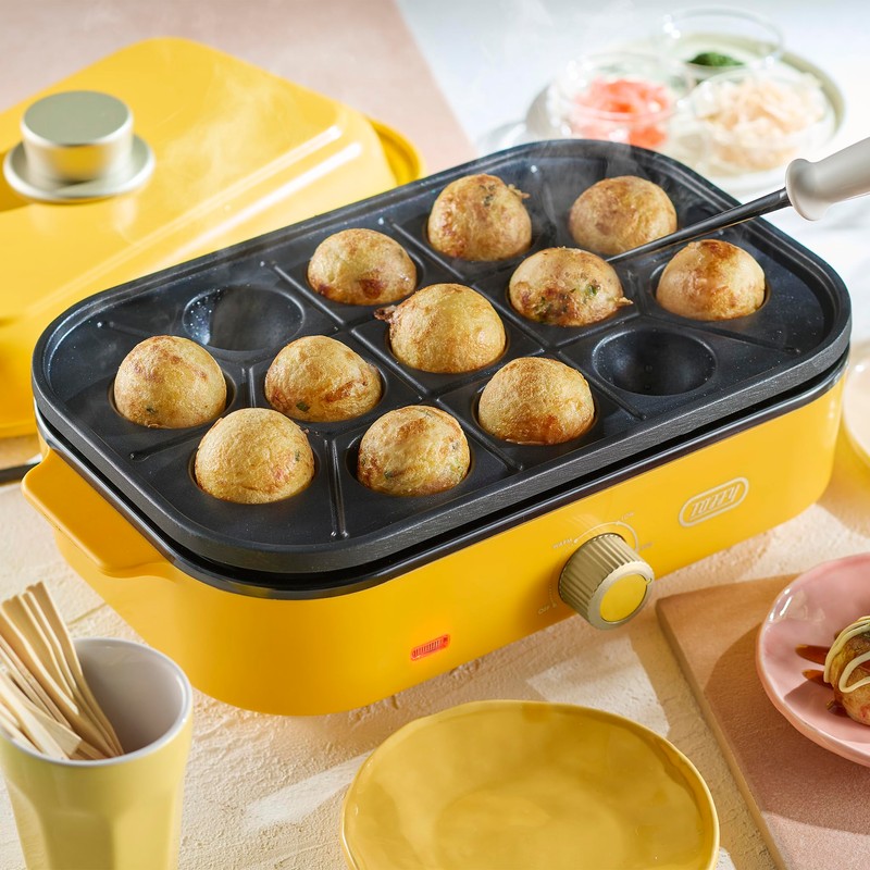 【Toffy/トフィー】ホットプレート ミニ K-HHP1 コンパクト 1～2人用 フタ付き 蒸し料理 別売プレート たこ焼き 深鍋