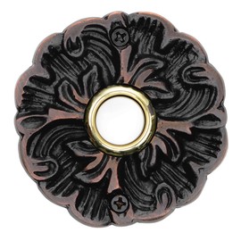 Waterwood Solid Brass Maya Doorbell in Oil Rubbed Bronze - Wired & Illuminated Push Button from Environmentally Friendly Recycled Material