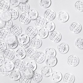 40 Pairs Plastic Press Stud Fastener Buttons Transparent Buttons Invisible Sewing Press Studs Plastic Clear Buttons for DIY Handwek Sewing Clothes (12 mm / 0.47 Inches)