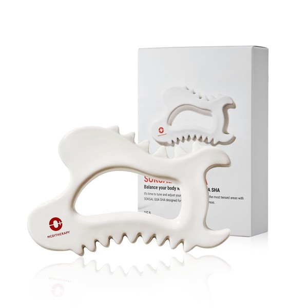 MEDITHERAPY MEDITHERAPY SOKSAL GUASHA,Ceramic Gua Sha,Body Massage Tool, Korean Body