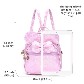KL928 Girls Bowknot Polka Dot Cute Mini Backpack Small Daypacks Convertible Shoulder Bag Purse for Women (Shiny Purple)