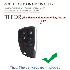 SANRILY Golden-Edge 6 Button Key Fob Cover for Chevy Suburban Tahoe Silverado 1500 LT for Buick Envision GMC Yukon Keyless Full Protection Key Case Shell with Bling Keychain Matcha Green