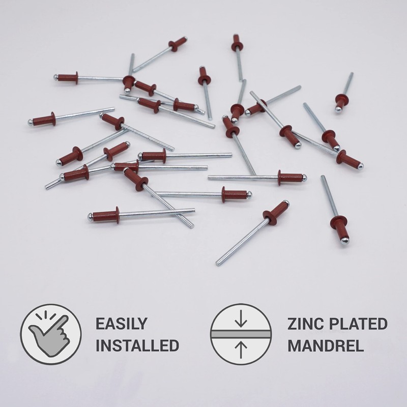 Pack of 100 Painted Blind Rivets 3.2 x 8 mm,