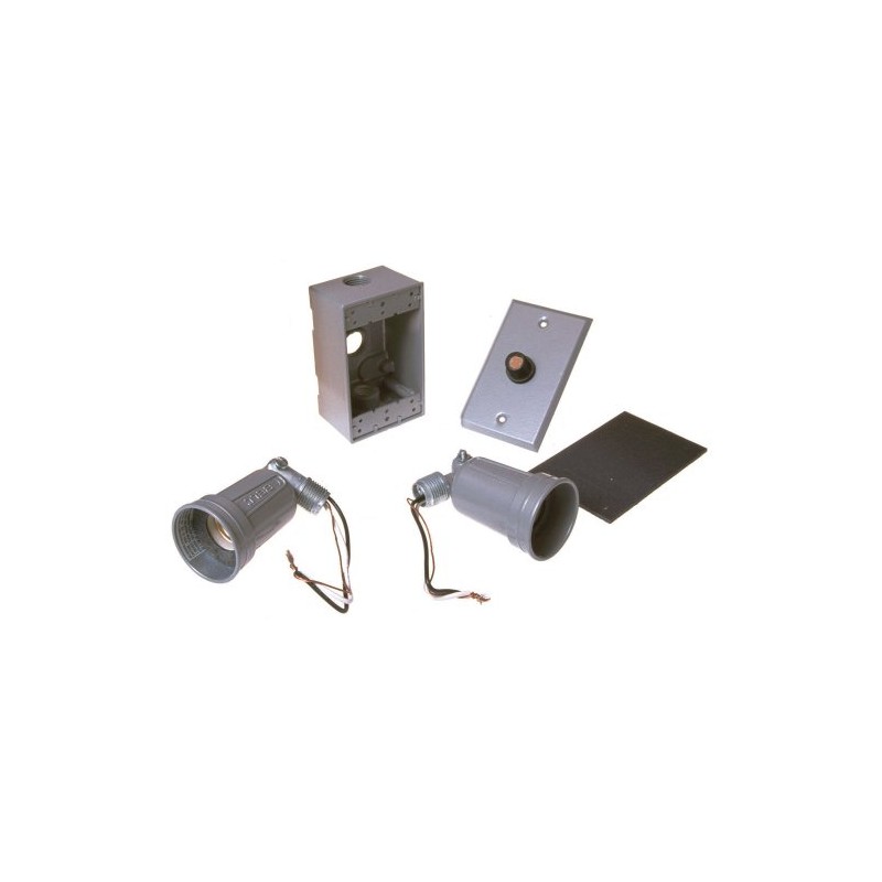 Hubbell-Bell 5883-5 Weatherproof Floodlight Kit, Grey