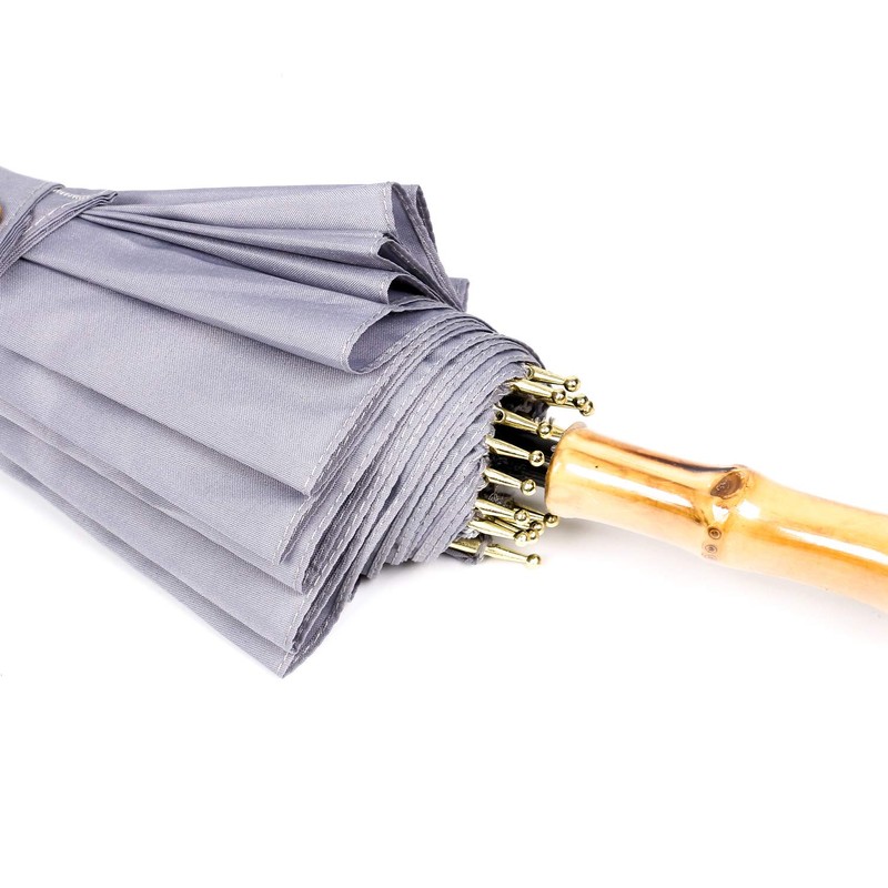 ThreeH Bamboo Stick Umbrella Auto Open Solid Color Fashionable and