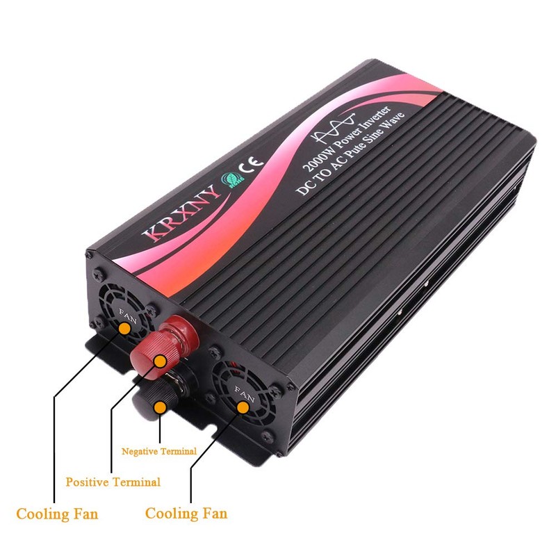 KRXNY 2000W Pure Sine Wave Power Inverter 12V DC to