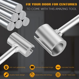 X.Store Door Hinge Adjustment Tool - Door Gap Adjustment Tool Hinges Gap Adjusting Wrench Heavy Duty Door Hinge Repair Tool for Fireproof Door Anti-Theft Door Residential Fire Security (0.33-0.68in)
