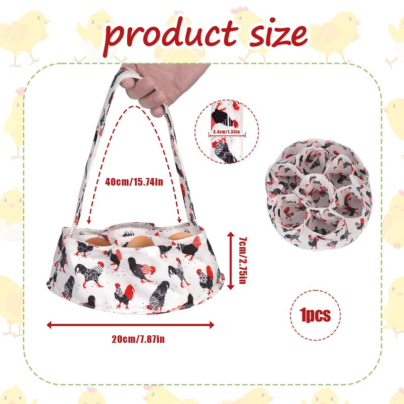 Egg Bag, Mini Egg Collecting Basket with 7 Compartments Egg
