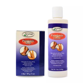 Arymar Psoriasis Care Set, Soap 3 oz & Lotion 8 fl oz - Soothe Itching & Scaling