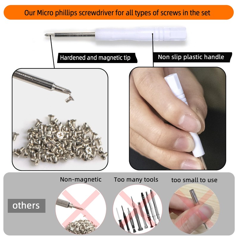 1100Pcs (11 Sizes) Micro Screw Kit Eyeglass Sunglass Repair Kit
