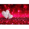 CapiSco 10X8FT Valentine's Day Backdrop Vinyl Photography Red Glitter Background