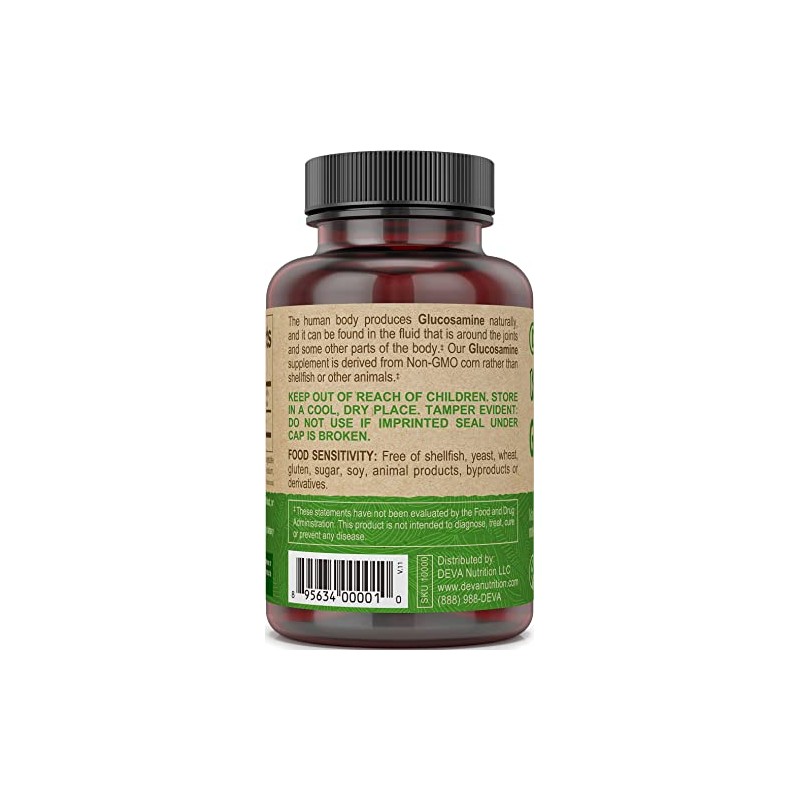 Deva Vegan Vitamins Glucosamine Tablets, 90-Count Bottle
