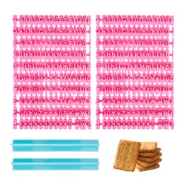 2 Sets Clay Letter Stamps, Fondant Embossing Machine, Printed Letter Cutter, Letter Symbol Stamp Mould, Funny Letter Printing Mould, Fondant Letter Stamp Seal (Rose Red)