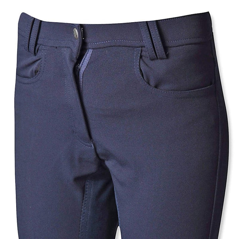 Full Seat Riding Culottes Butt Leather Ladies Junior Navy 140
