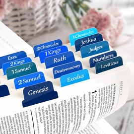 CREECHWA Bible Tabs for Women & Men, Blue Bible Tabs for Kids, Anti-Wrinkle Bible Tabs for Study, Large Print Index Tabs for New & Testament, Waterproof Bible Chapter Tabs