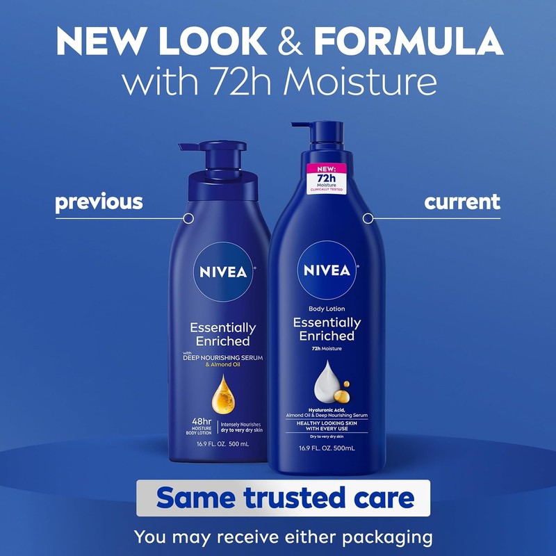 NIVEA Essentially Enriched Body Lotion 48h Hidratación – Pack 2