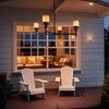 ALL FORTUNE Battery Operated Chandelier, Outdoor Hanging Candle Lights Battery